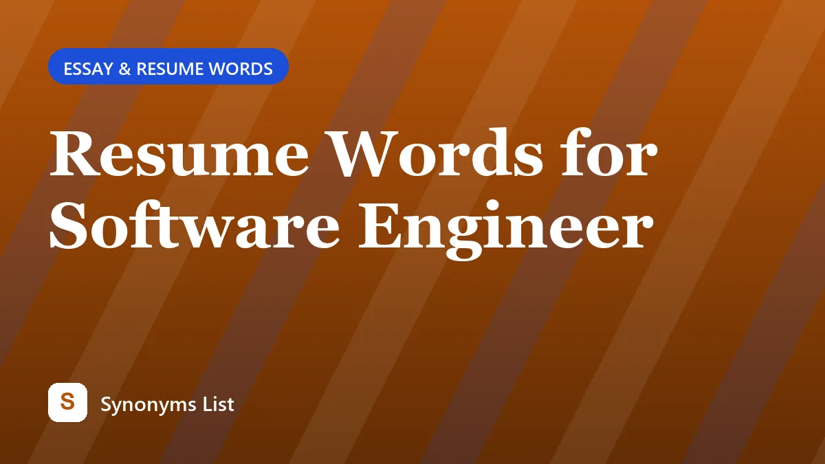 Resume Words for Software Engineer