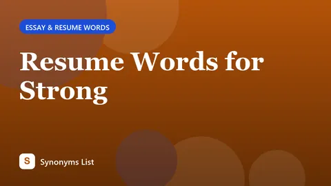 Resume Words for Strong