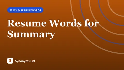 Resume Words for Summary