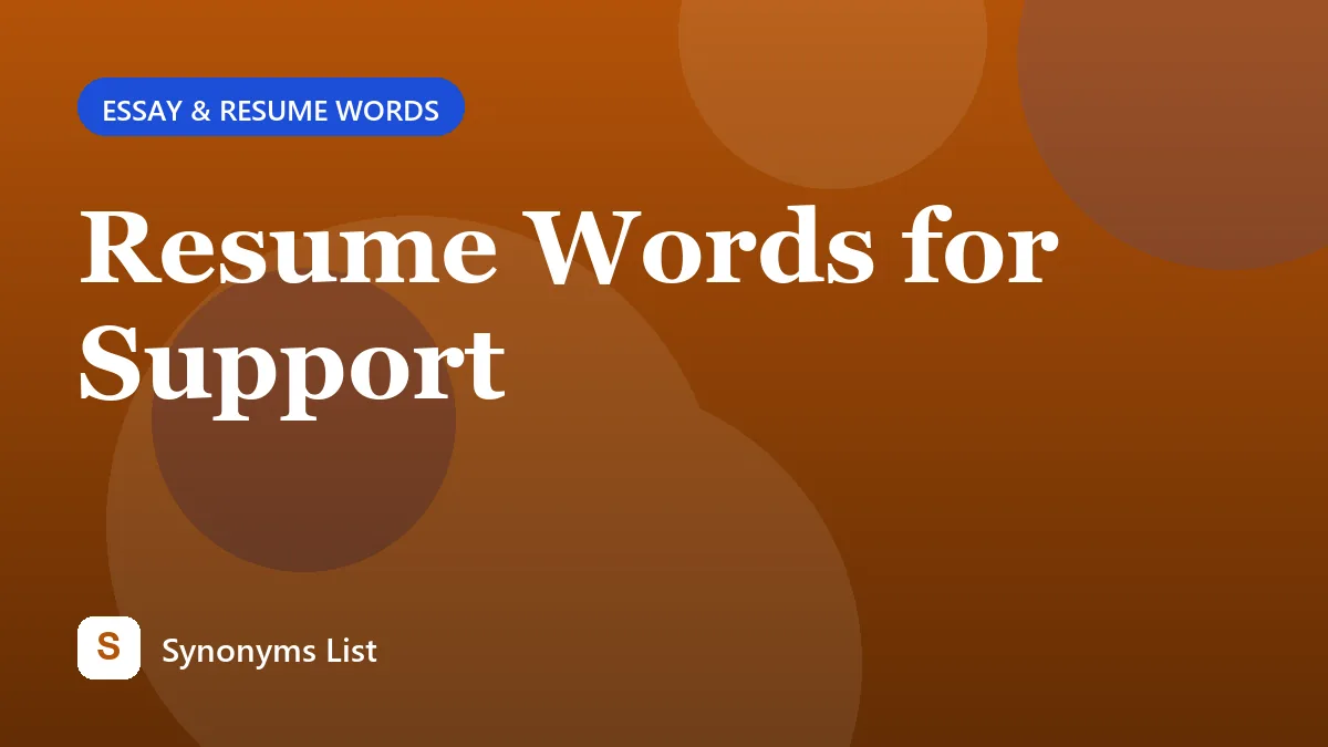 Resume Words for Support