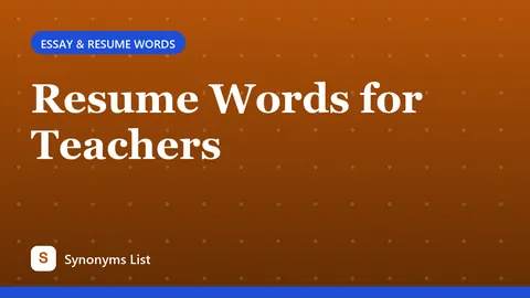 Resume Words for Teachers