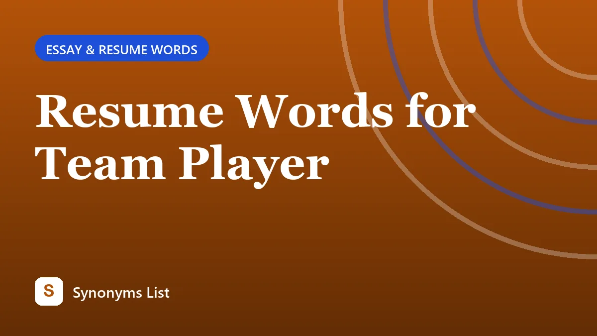 Resume Words for Team Player