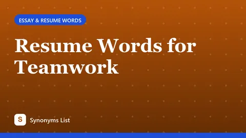 Resume Words for Teamwork