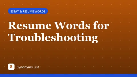 Resume Words for Troubleshooting