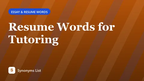 Resume Words for Tutoring