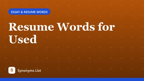 Resume Words for Used