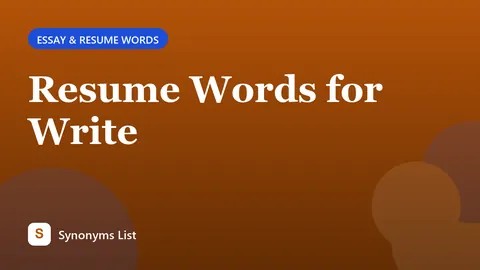 Resume Words for Write