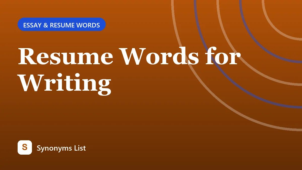 Resume Words for Writing