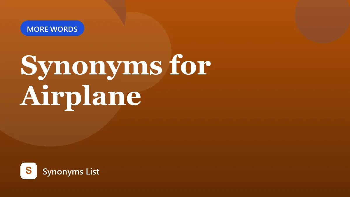 Synonyms for Airplane