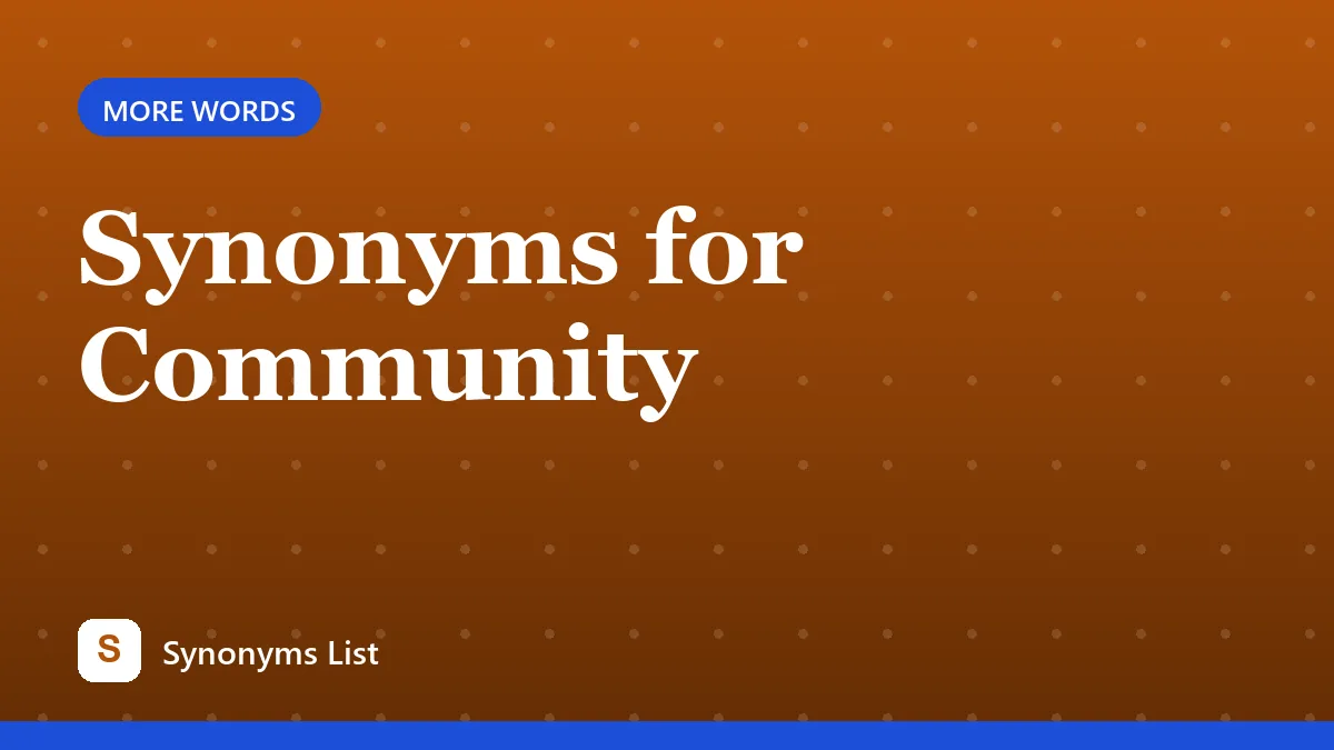 Synonyms for Community
