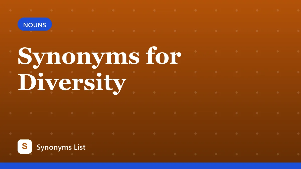 Synonyms for Diversity