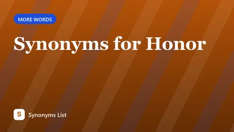 Synonyms for Honor