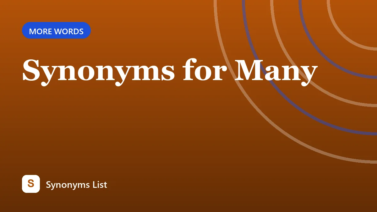 Synonyms for Many