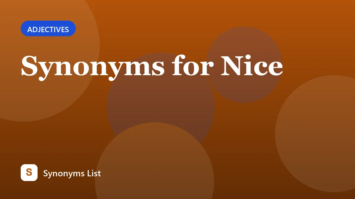 Synonyms for Nice