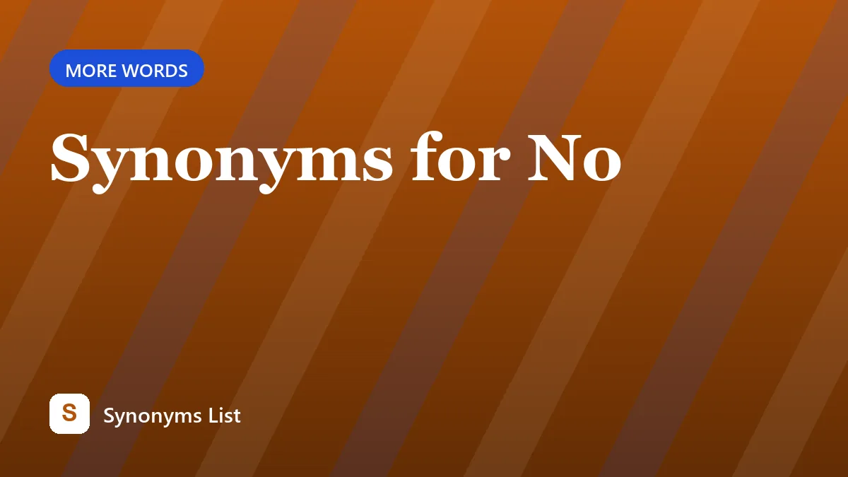 Synonyms for No