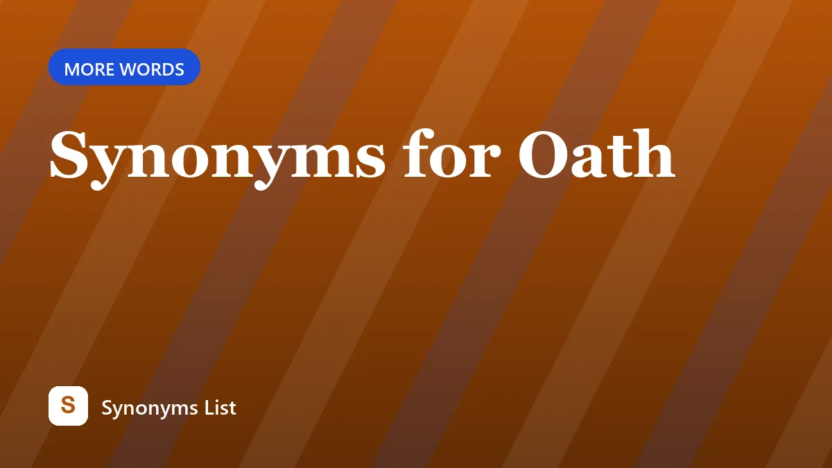Synonyms for Oath