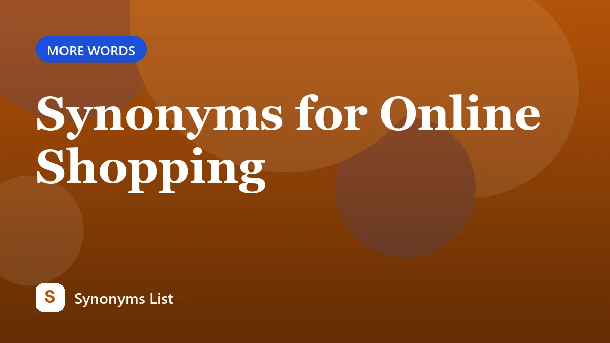 Synonyms for Online Shopping