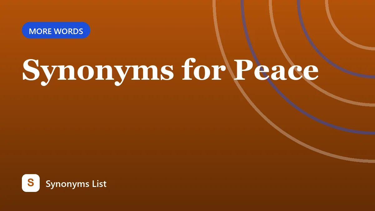 Synonyms for Peace