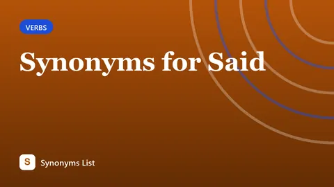 Synonyms for Said