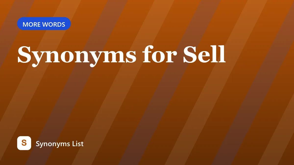 Synonyms for Sell