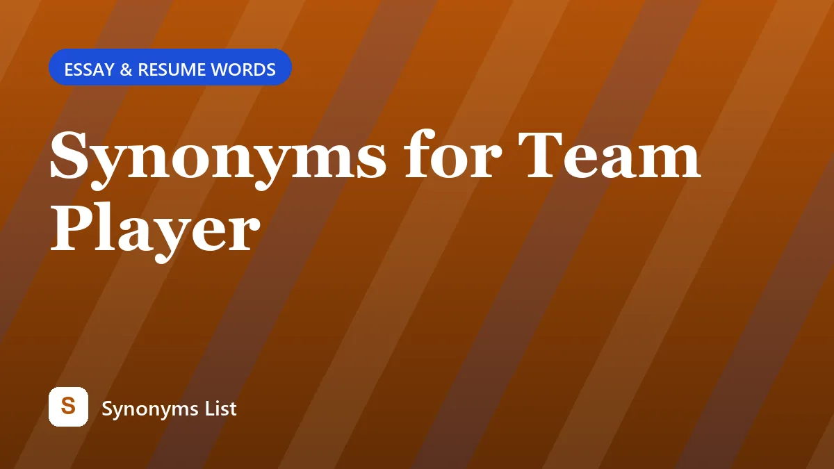 Synonyms for Team Player