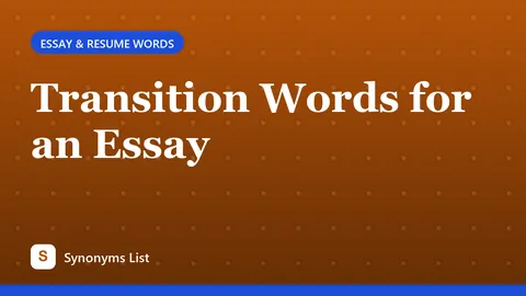 Transition Words for an Essay