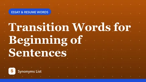 Transition Words for Beginning of Sentences