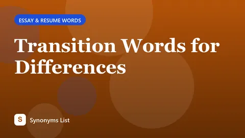 Transition Words for Differences