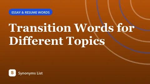 Transition Words for Different Topics