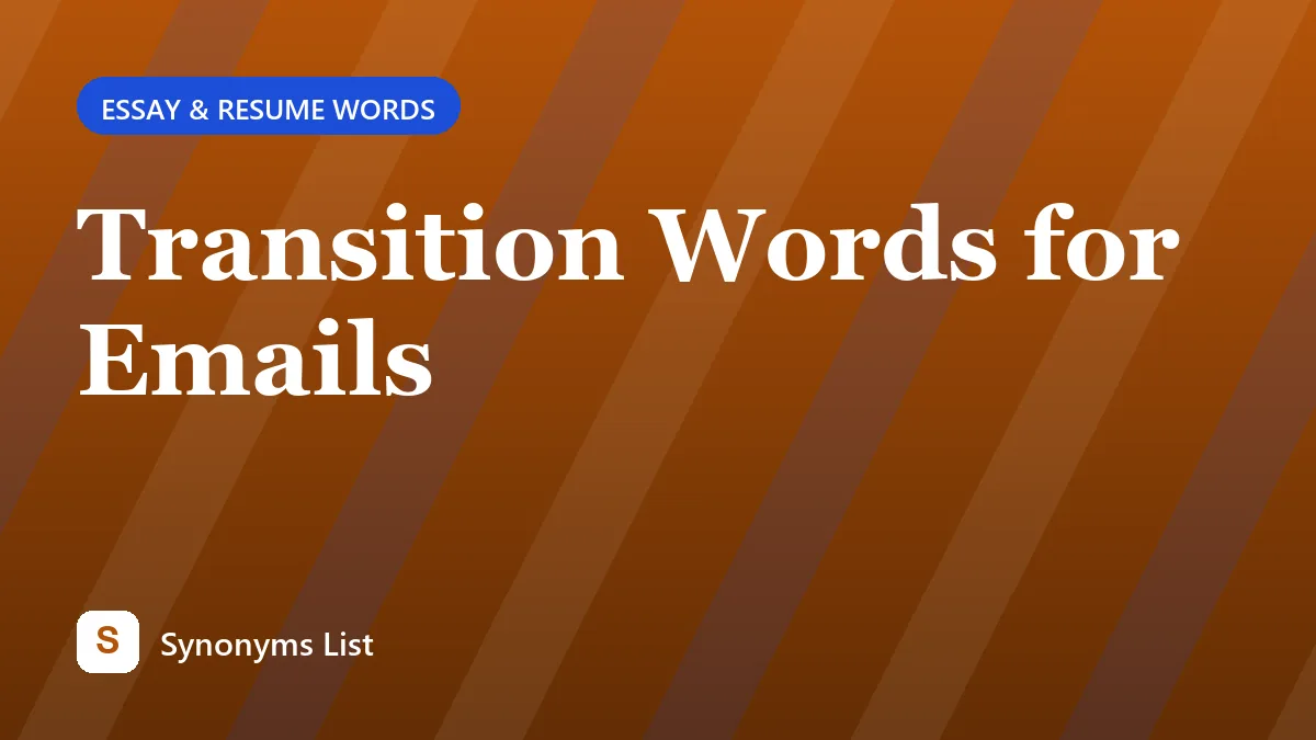 Transition Words for Emails