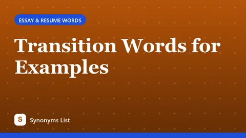 Transition Words for Examples