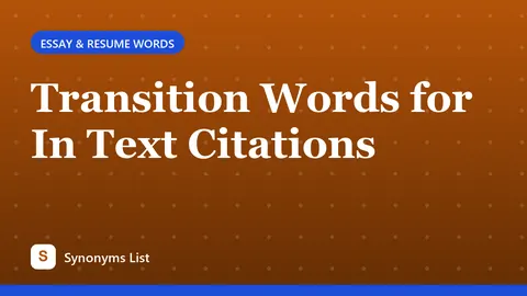 Transition Words for In Text Citations