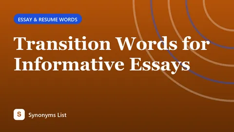 Transition Words for Informative Essays