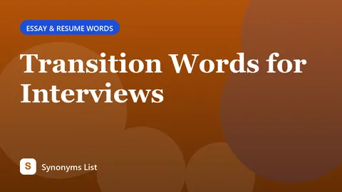 Transition Words for Interviews