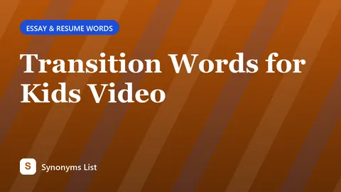 Transition Words for Kids Video