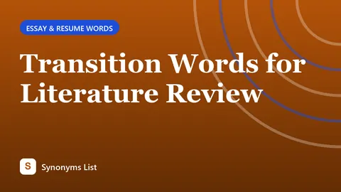 Transition Words for Literature Review