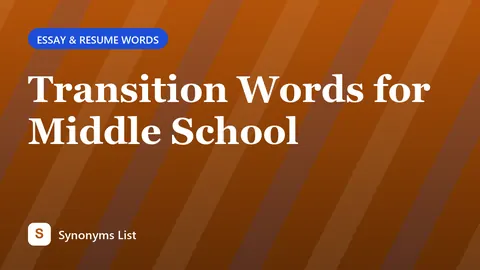 Transition Words for Middle School