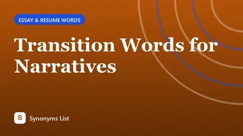Transition Words for Narratives