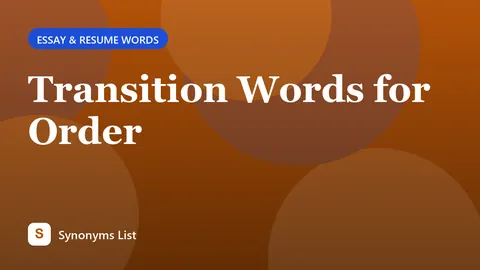 Transition Words for Order
