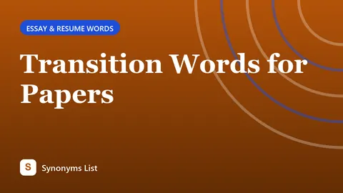Transition Words for Papers
