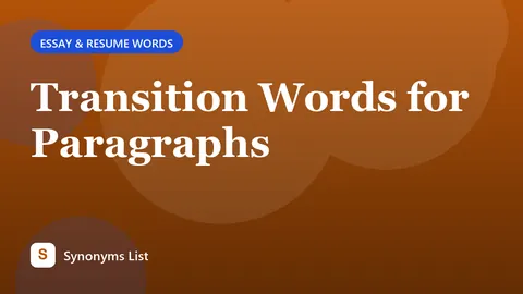 Transition Words for Paragraphs