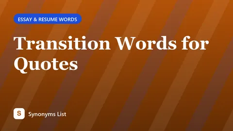 Transition Words for Quotes