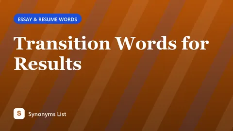 Transition Words for Results