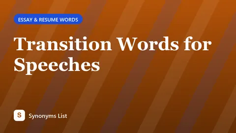 Transition Words for Speeches