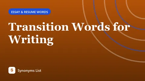 Transition Words for Writing