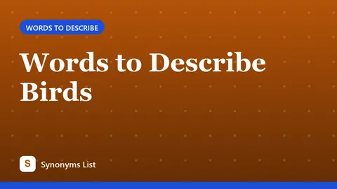 Words to Describe Birds