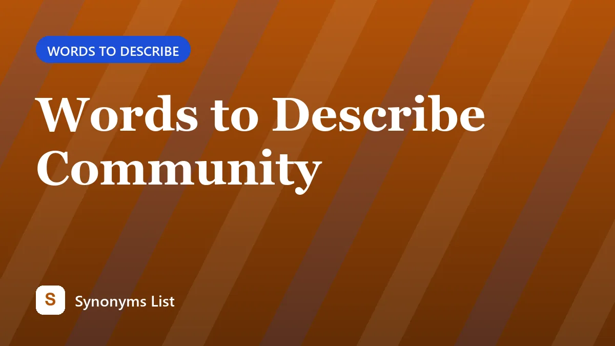 Words to Describe Community
