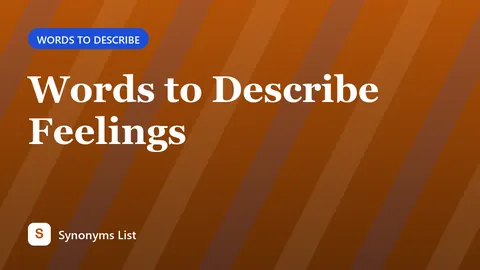 Words to Describe Feelings