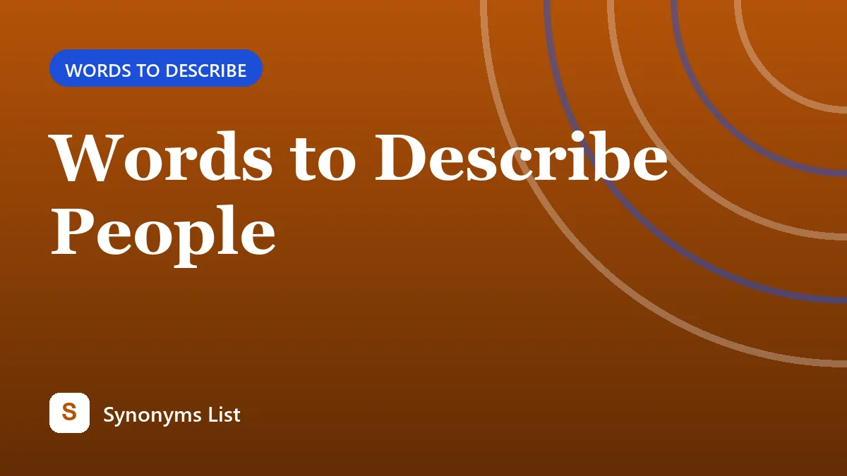 Words to Describe People