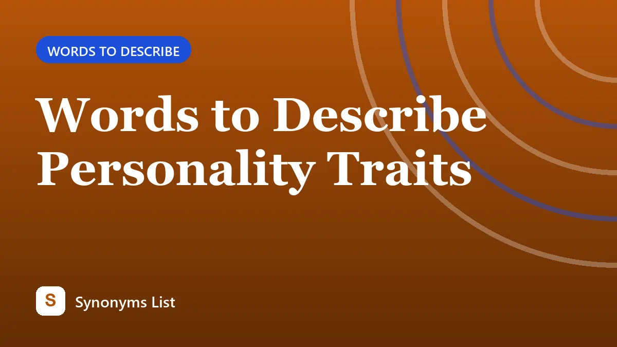 Words to Describe Personality Traits